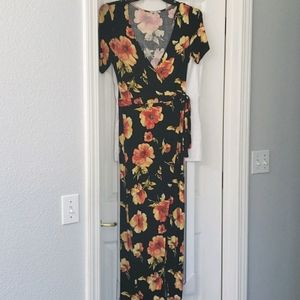 Hawaiian Floral wrap around dress